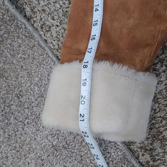 VTG Adler Collection Suede Leather Jacket Unisex Faux Fur Lined Coat Size S - Picture 9 of 10
